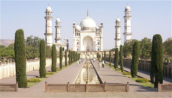 This tomb at Aurangabad is a smaller cheaper version of the Taj Mahal and This tomb at Aurangabad is a smaller cheaper version of the Taj Mahal and